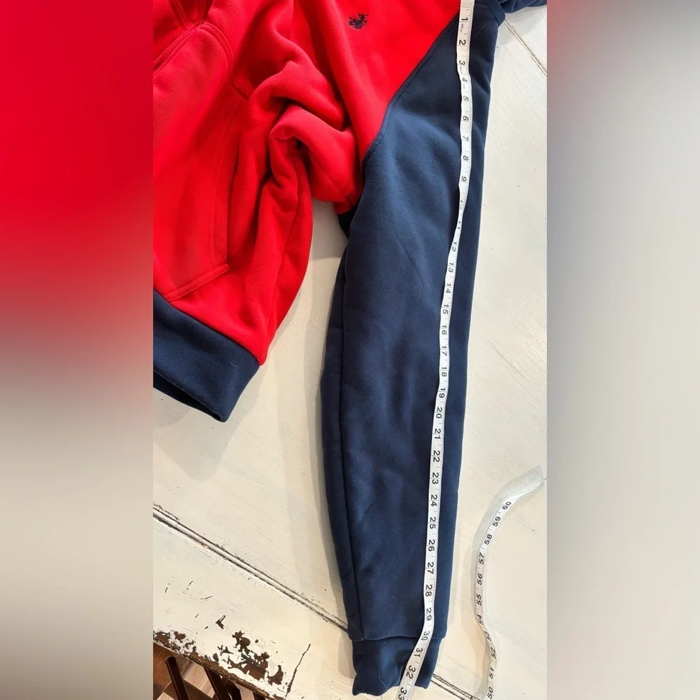 U.S. Polo Assn. Red and Blue Zip Up Sweater NWOT SZ L